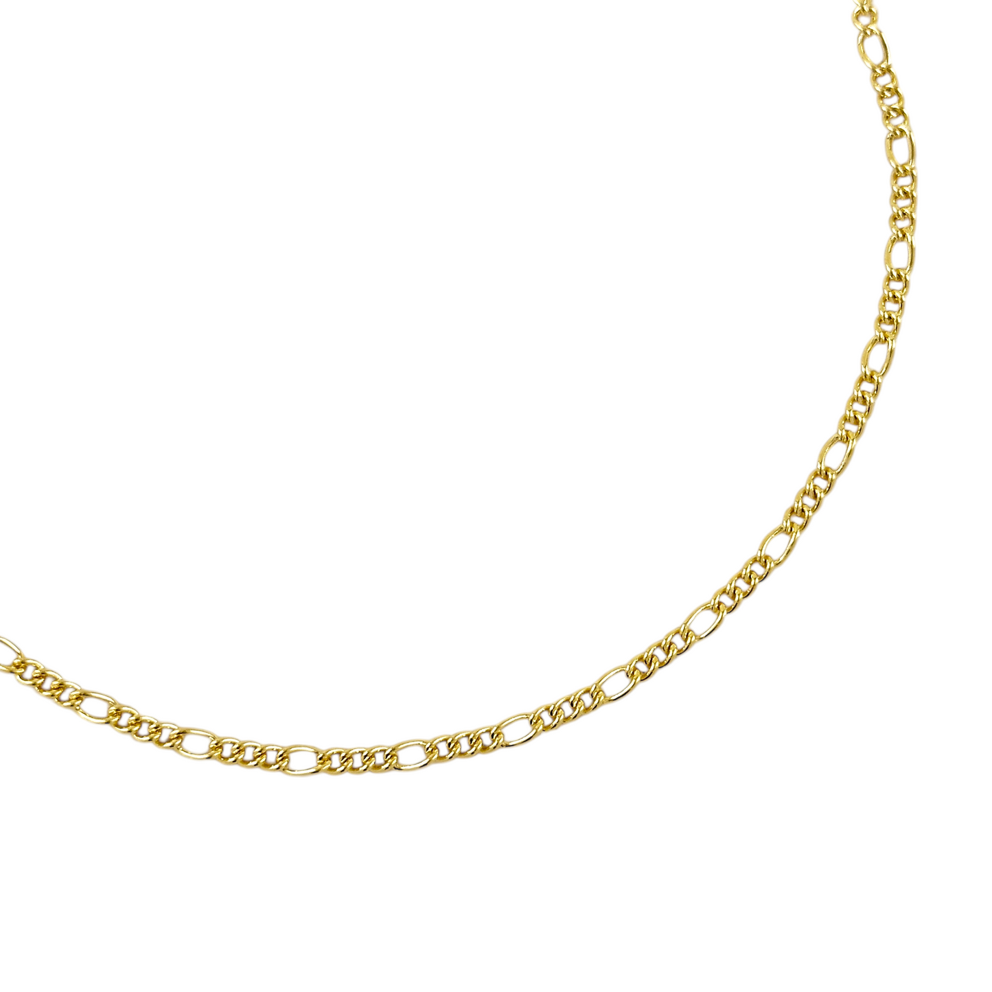 2mm Rounded Figaro Chain 18K Gold Filled Anklet