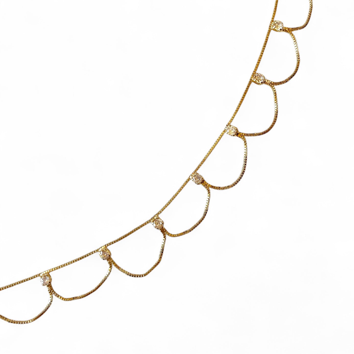 Bali CZ Belly Chain in 18K Gold Filled closeup