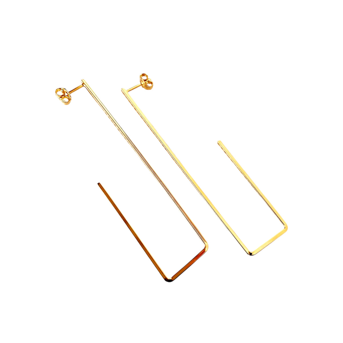 Rectangular Open Hoop 63mm Earrings in 18K gold-filled