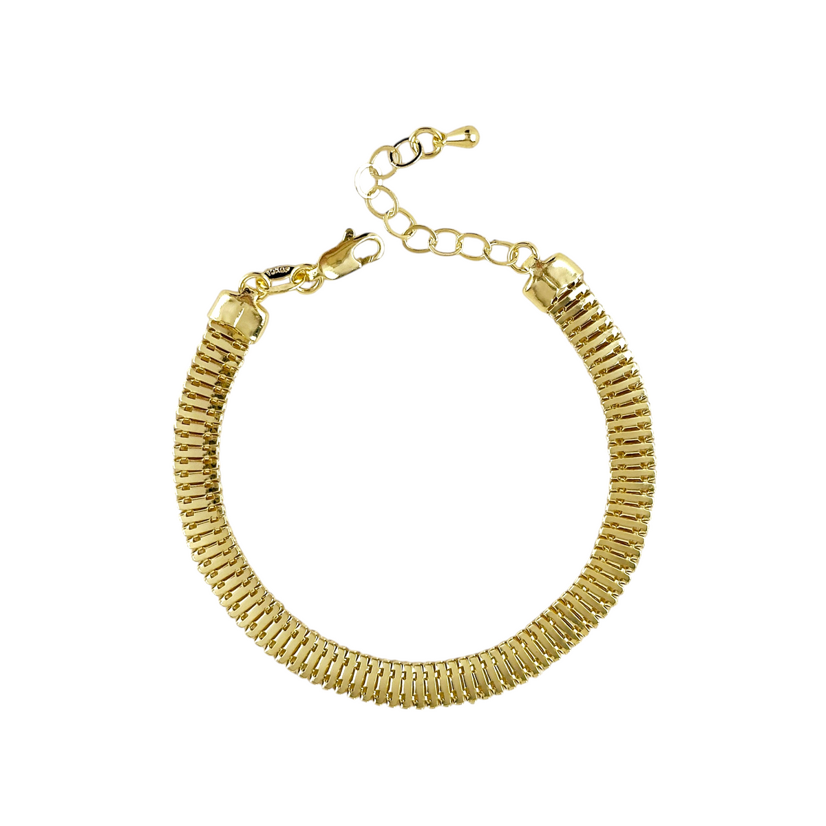Square Snake Chain 6mm Bracelet in 18K gold-filled