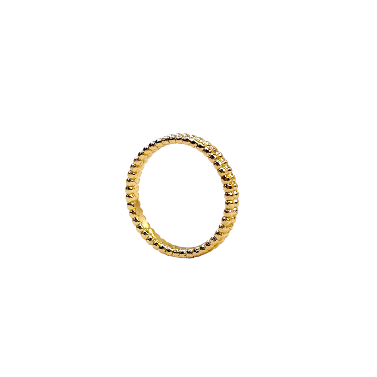 Dual Row Beaded Eternity Band Ring in 18K gold-filled, view 2
