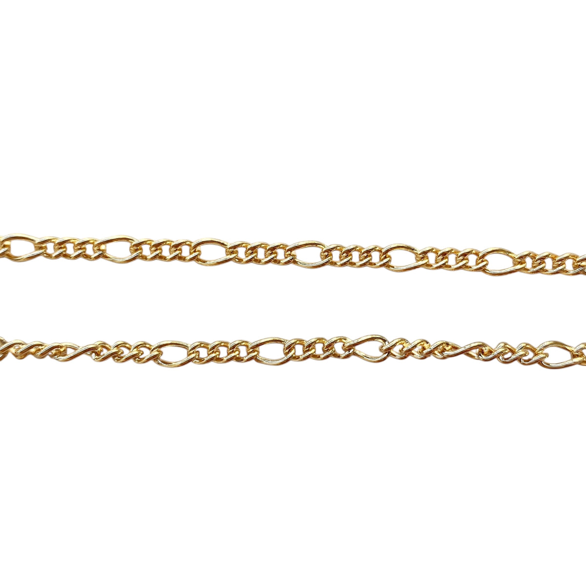 Rounded Figaro Link Chain 2mm Necklace in 18K gold-filled