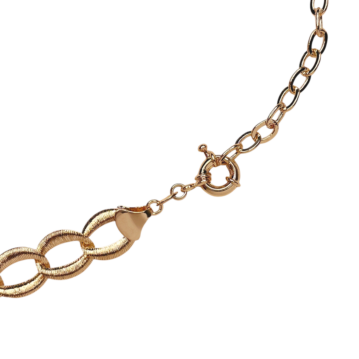 Textured Oval Link Chain Bracelet in 18K gold-filled, view 4