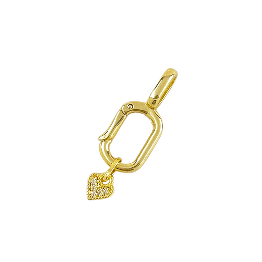 Heart CZ 9mm 18K Gold Filled Charm