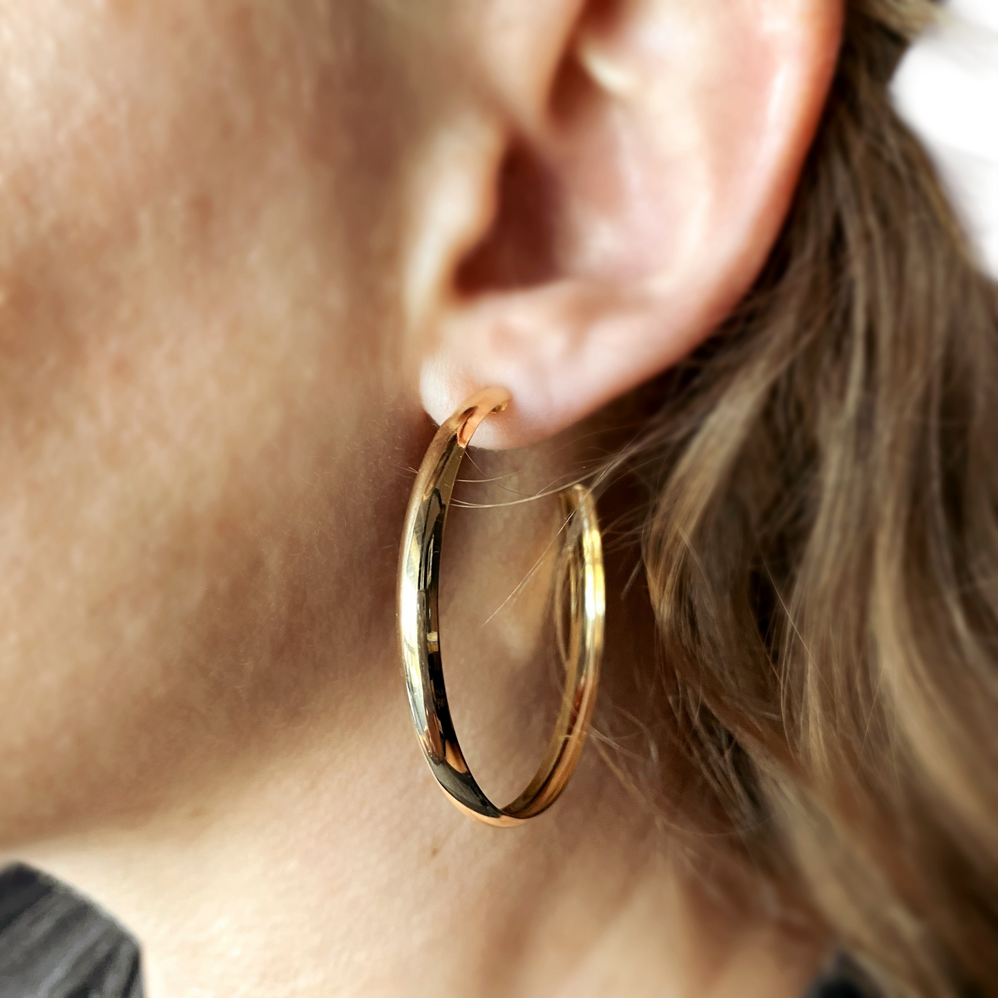 Lightweight Open Hoop 50mm 18K Gold Filled Earrings