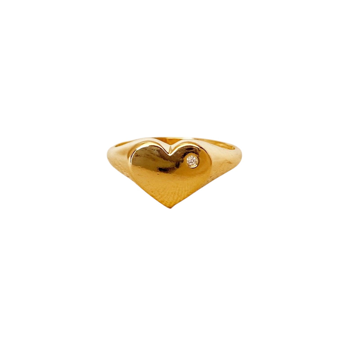 Heart Plate CZ Accent Ring in 18K gold-filled