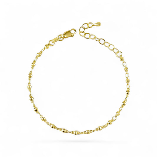 Beaded 2.5mm Bracelet in 18K gold-filled, view 2