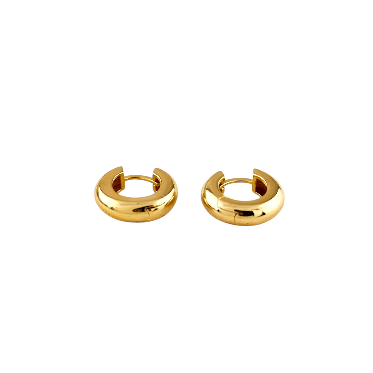 Bold Huggie 18mm Hoop Earrings in 18K gold-filled, view 2