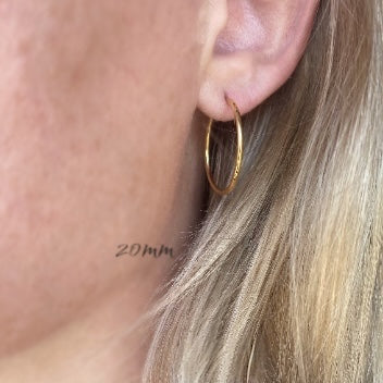 All Sizes Endless Hoop 18k Gold Filled Earrings