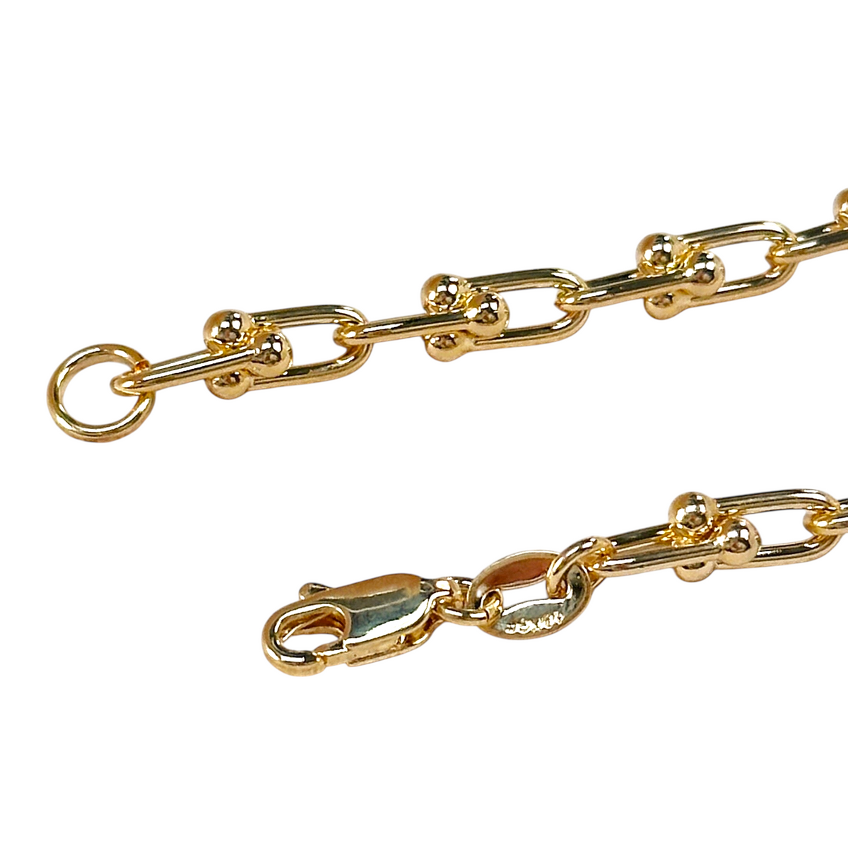 Graduated Ball Detail Link Chain Bracelet in 18K gold-filled, view 4