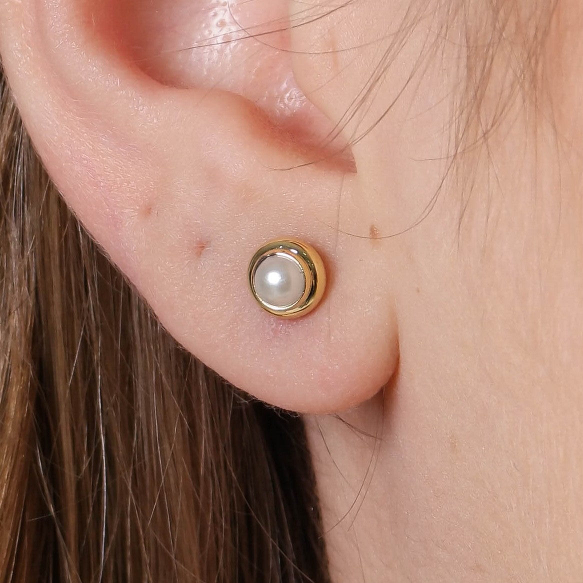 4mm Pearl Stud 18K Gold Filled Earrings