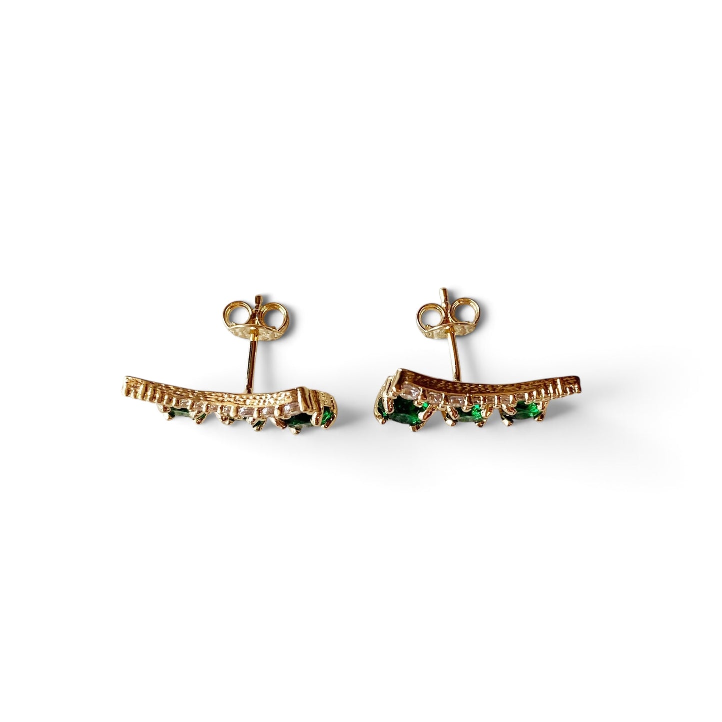CZ Ear Climber Earrings Upview
