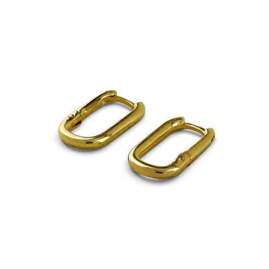 Charm-Ready Rectangle Huggie Hoop Earrings