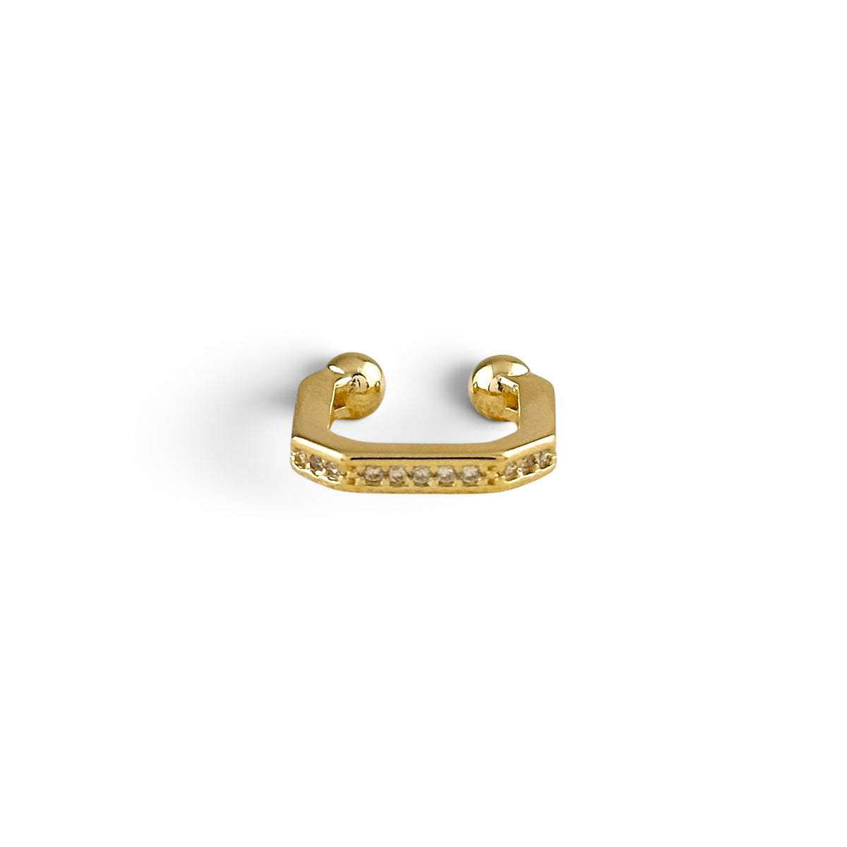 Square CZ Ear Cuff in 18K gold-filled, view 3