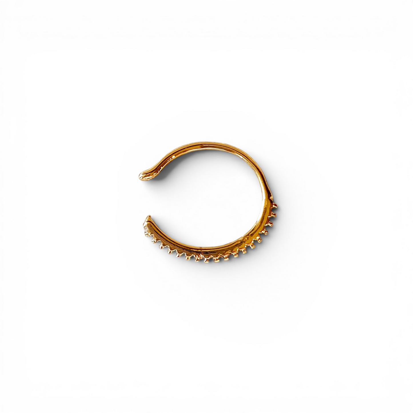 Single Line CZ 18K Gold Filled Ear Cuff