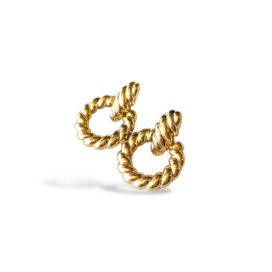Twisted Rope Doorknocker 25mm 18K Gold Filled Earrings