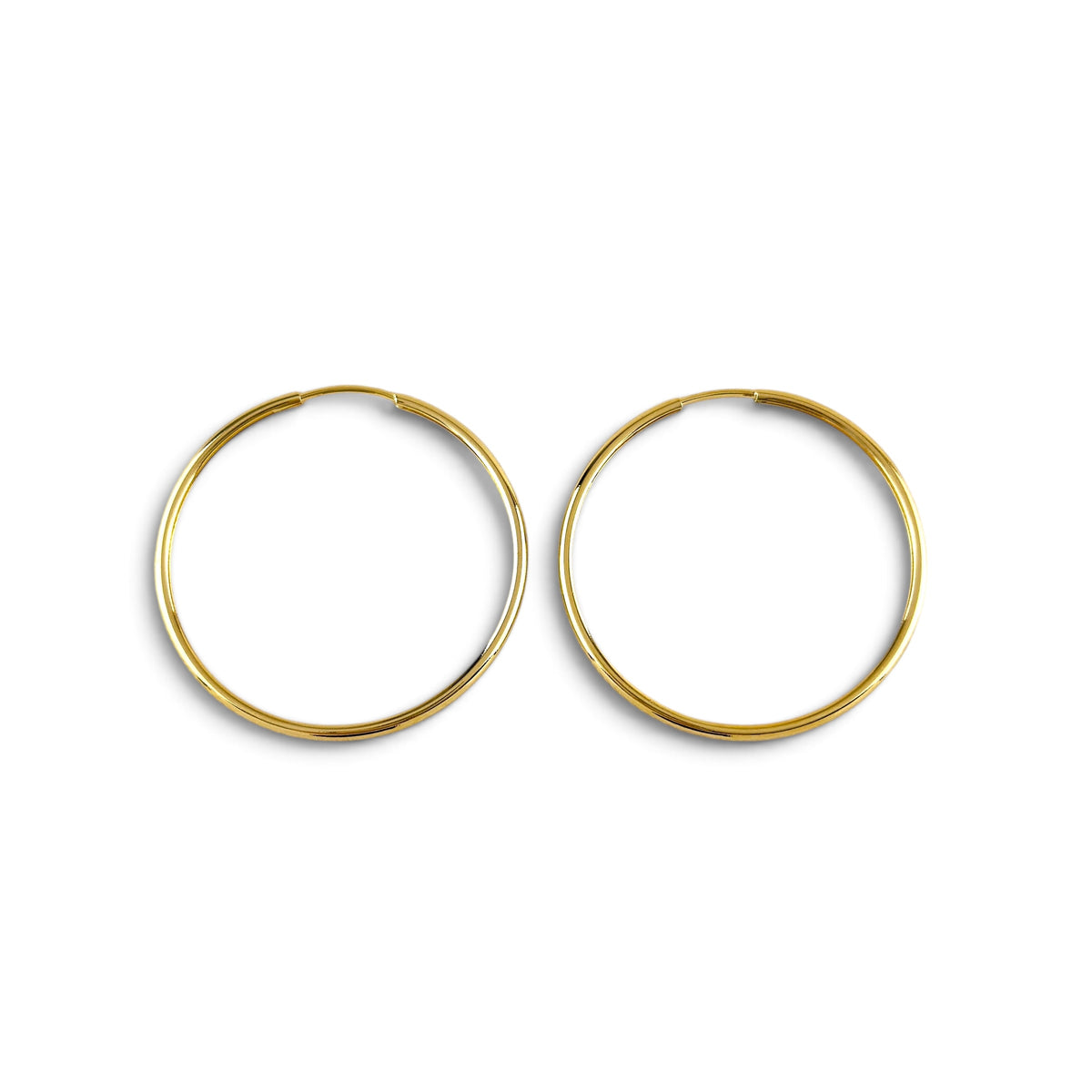 Continuous Hoop 40mm Earrings in 18K gold-filled, view 5