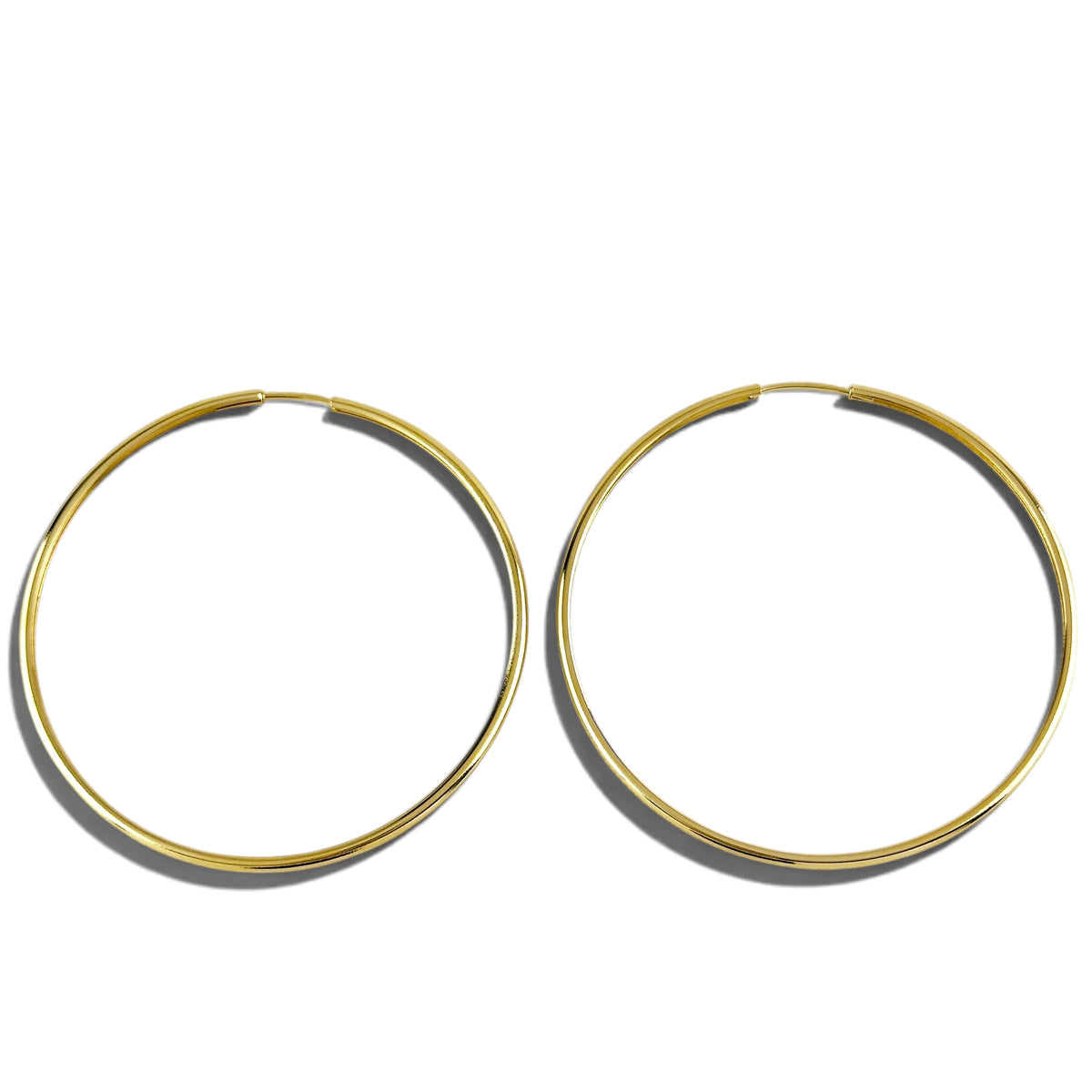 Continuous Hoop 40mm Earrings in 18K gold-filled, view 8