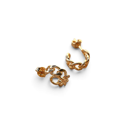 Curb Link Open Hoop Earrings Sideview