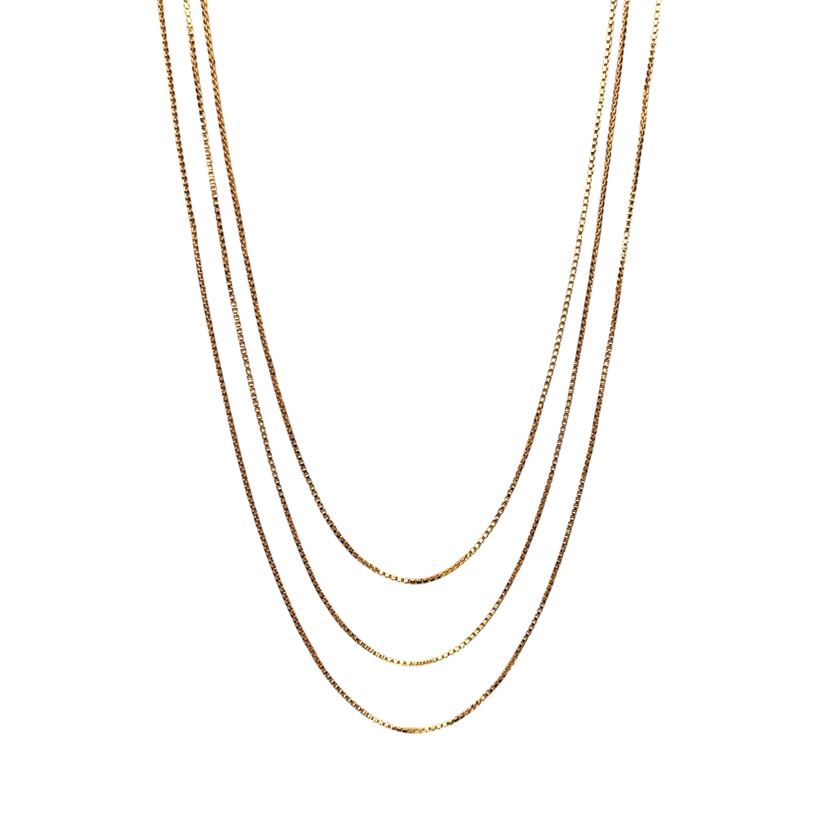 Box Chain 1mm Necklace in 18K gold-filled