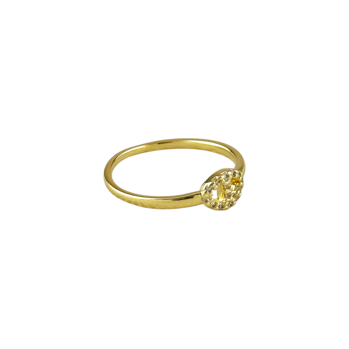 Pavé CZ Mariner Link Ring in 18K gold-filled, view 2