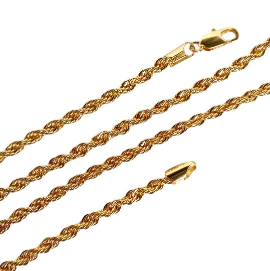 Rope Chain 4mm Necklace in 18K gold-filled, view 5