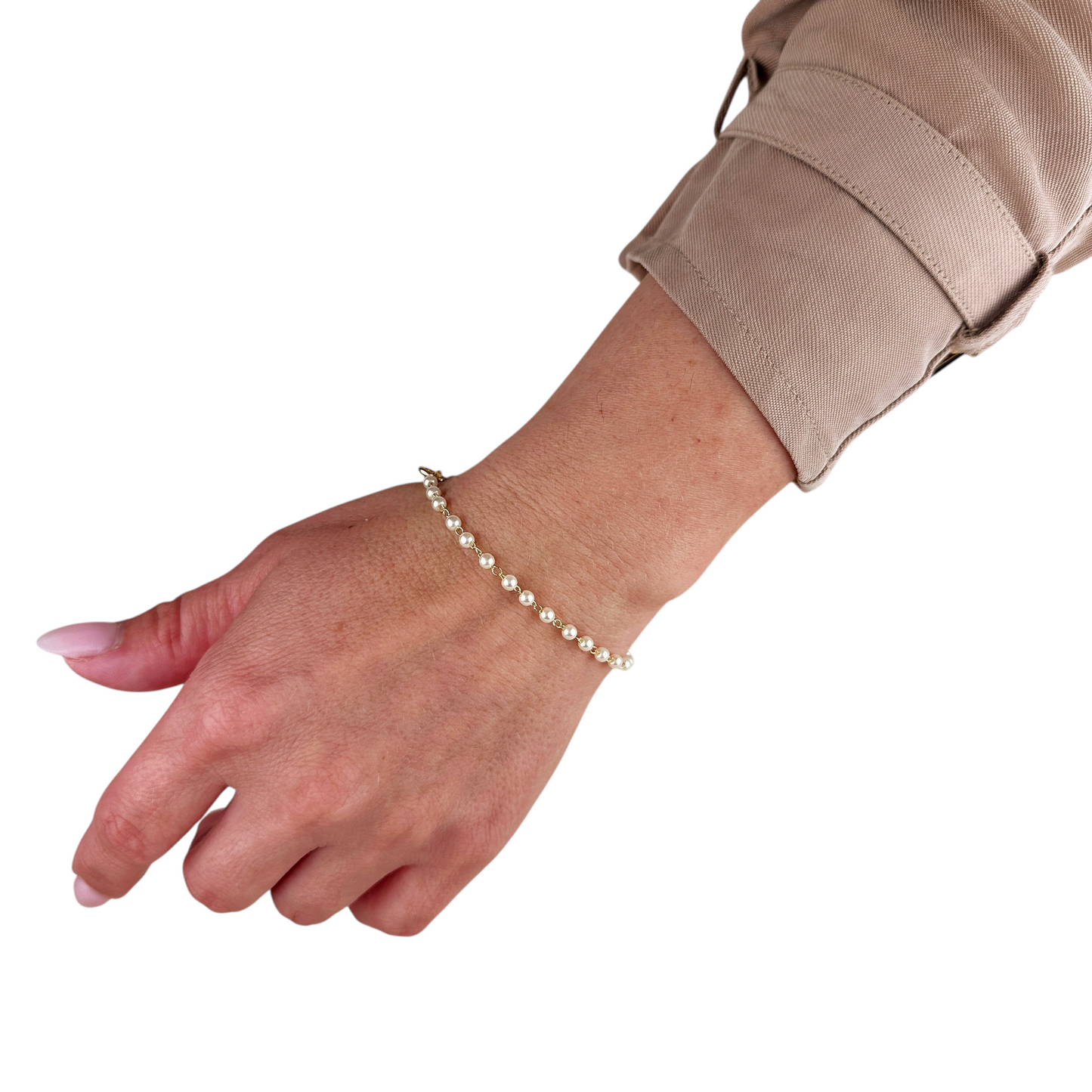 3mm Pearl 18k Gold Filled Bracelet