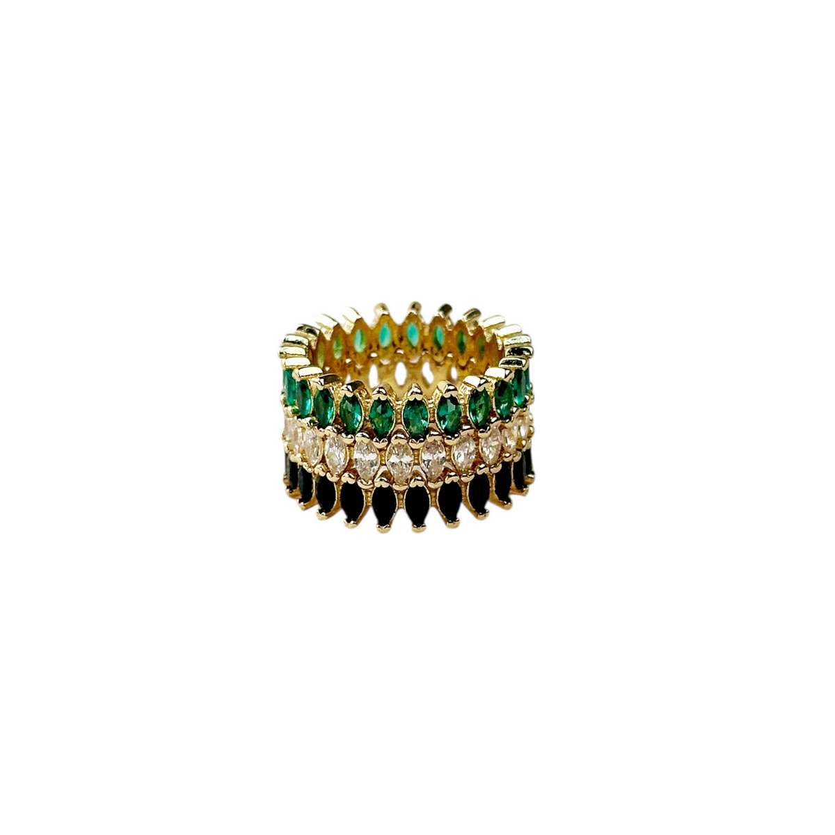Marquise CZ Eternity Band Ring in 18K gold-filled, view 2