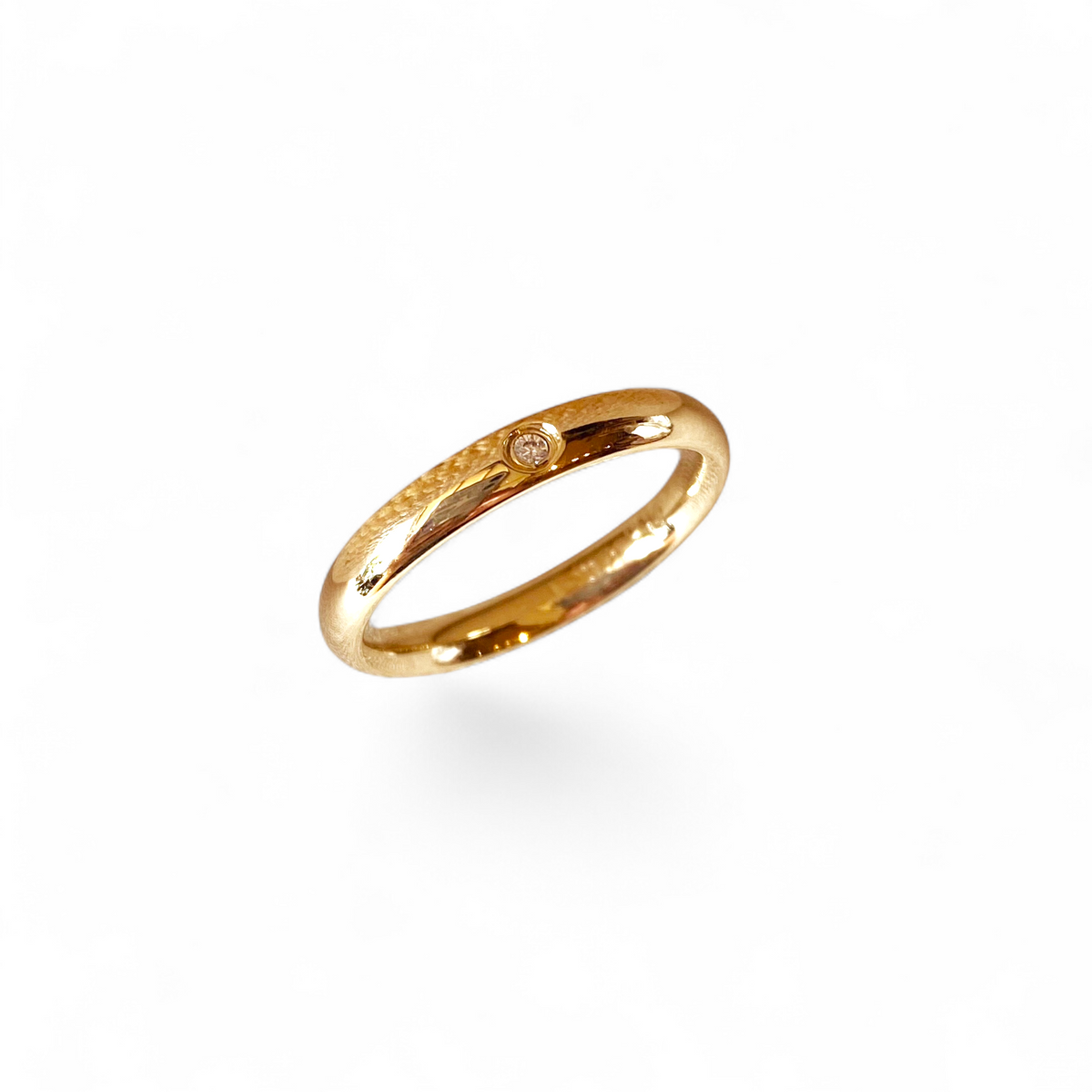 Band Bezel CZ 3mm Ring in 18K gold-filled