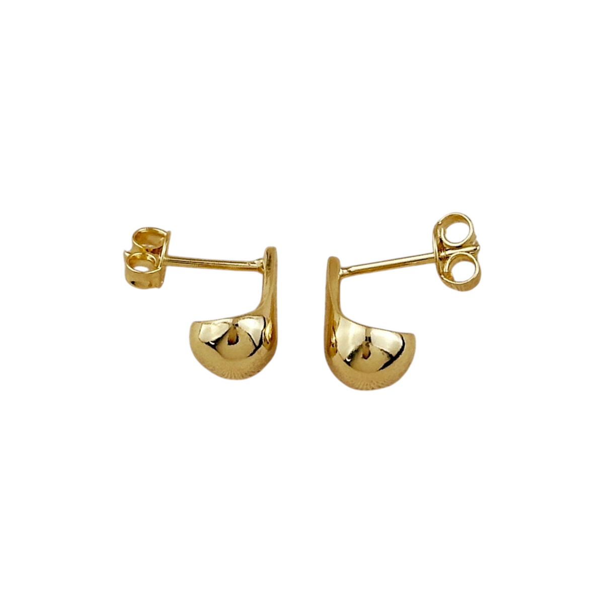 Teardrop 12mm Stud Earrings in 18K gold-filled, view 4