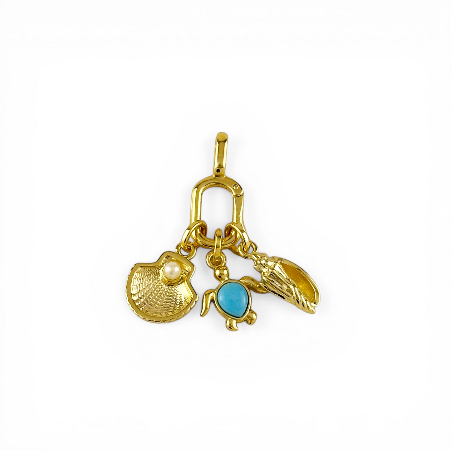 Sea Turtle Turquoise 18mm 18K Gold Filled Charm
