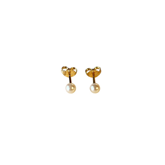 4mm Classic Pearl Stud 18k Gold Filled Earrings