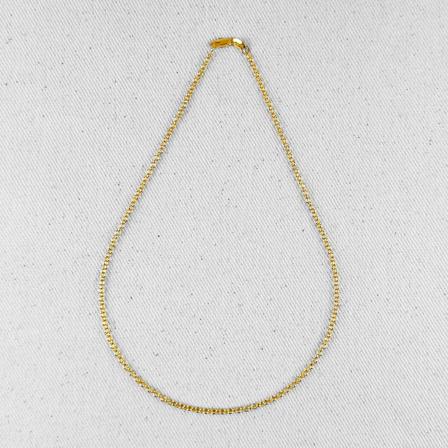 2.5mm Rolo Link Chain 18K Gold Filled Necklace