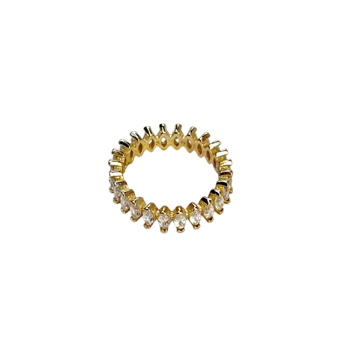 Marquise CZ Eternity Band Ring in 18K gold-filled, view 10