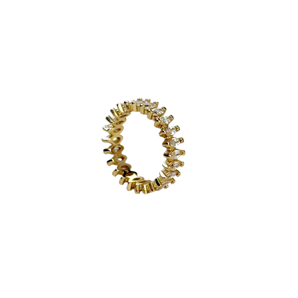 Marquise CZ Eternity Band Ring in 18K gold-filled, view 12
