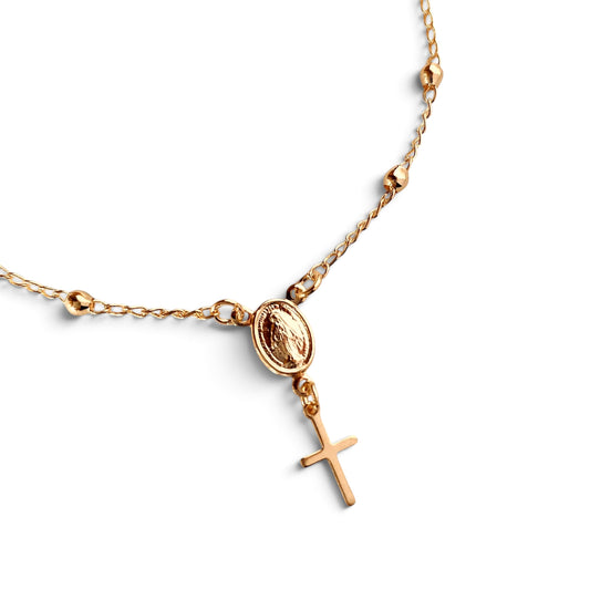 Delicate Rosary 18K Gold Filled Bracelet