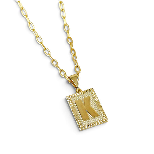 Diamond-Cut Initial Pendant on Chain