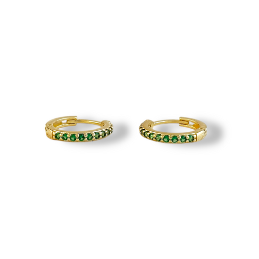 15mm CZ Huggie Hoop 18k Gold Filled Earrings