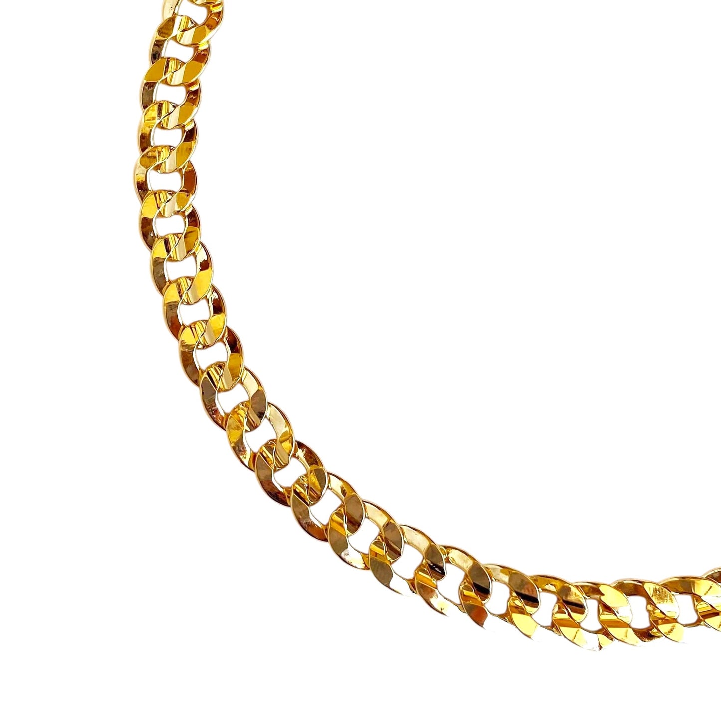 8mm Diamond Cut Cuban Chain 18k Gold Filled Necklace