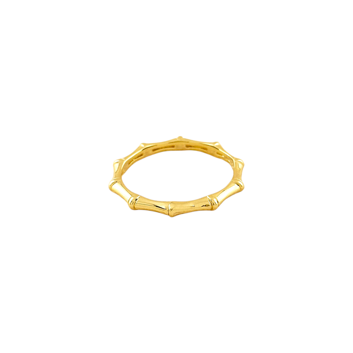 Bamboo Band Ring in 18K gold-filled