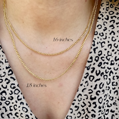 2mm Cuban Chain 18K Gold Filled Necklace