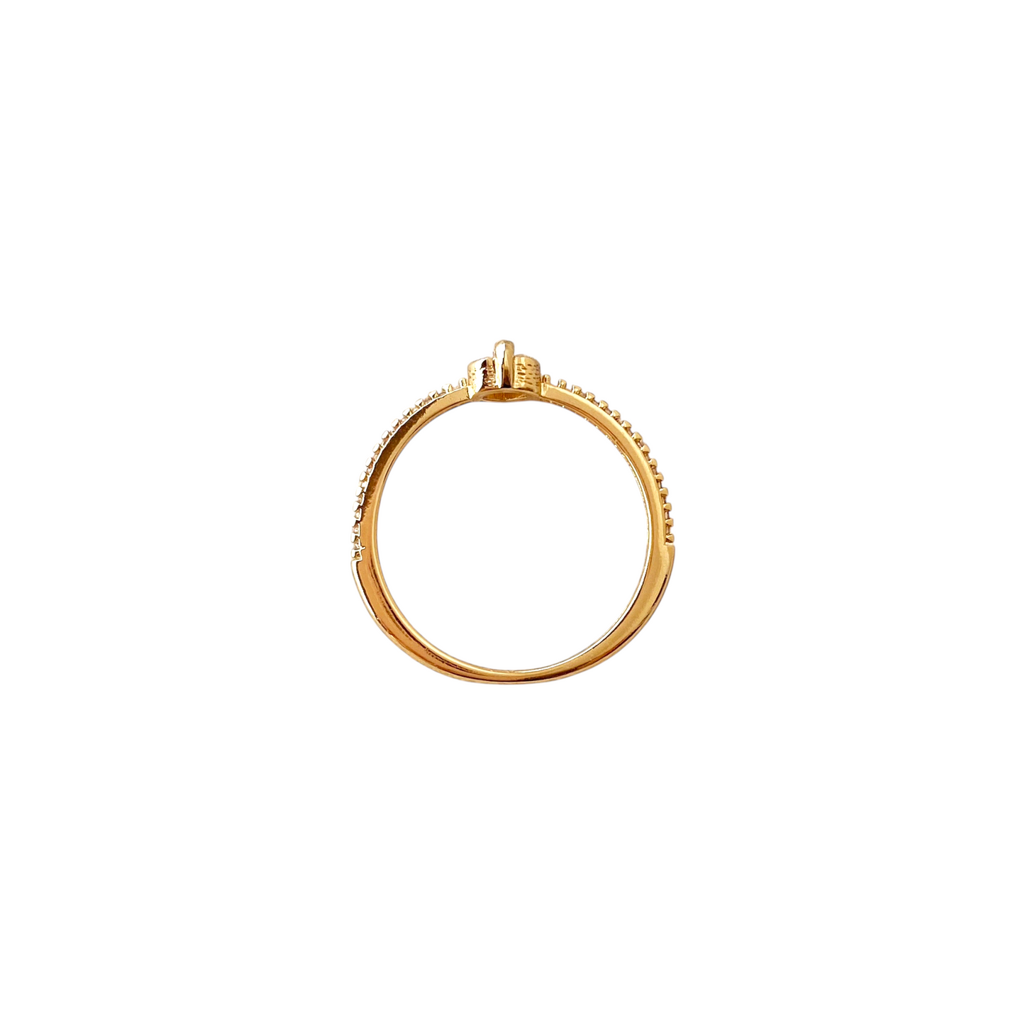 CZ Vintage Mini Hear Solitaire 18K Gold Filled Ring