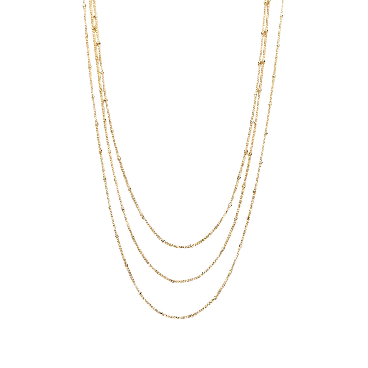 Satellite Link Chain 1mm Necklace in 18K gold-filled