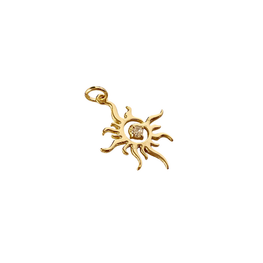 Radiant Sun CZ 30mm 18k Gold Filled Pendant