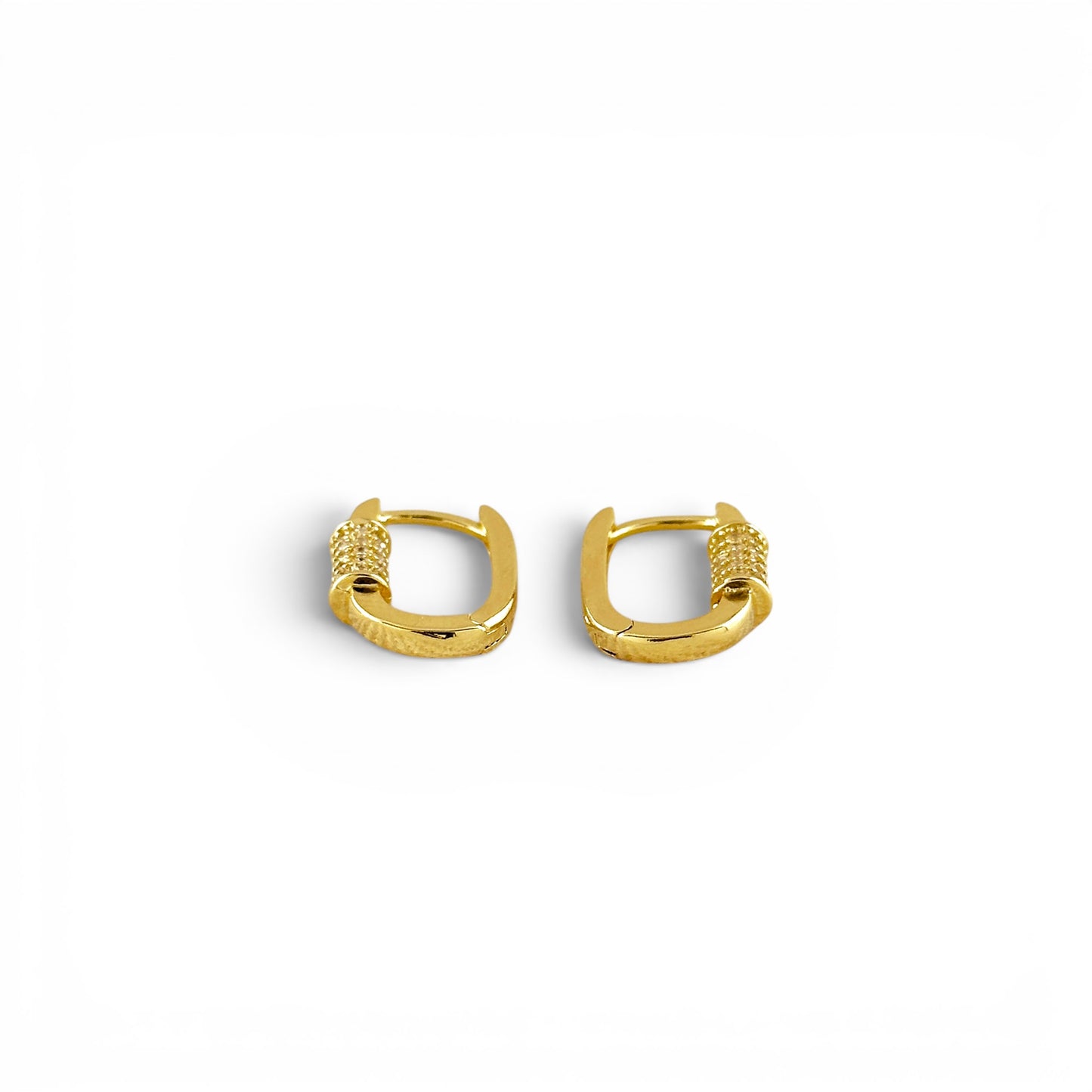 Carabiner CZ 15mm 18K Gold Filled Hoop Earrings