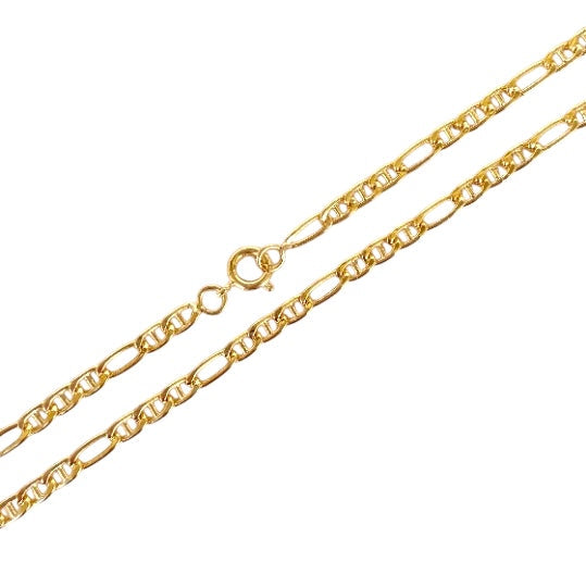 3.5mm Figarucci Link Chain 18k Gold Filled Bracelet