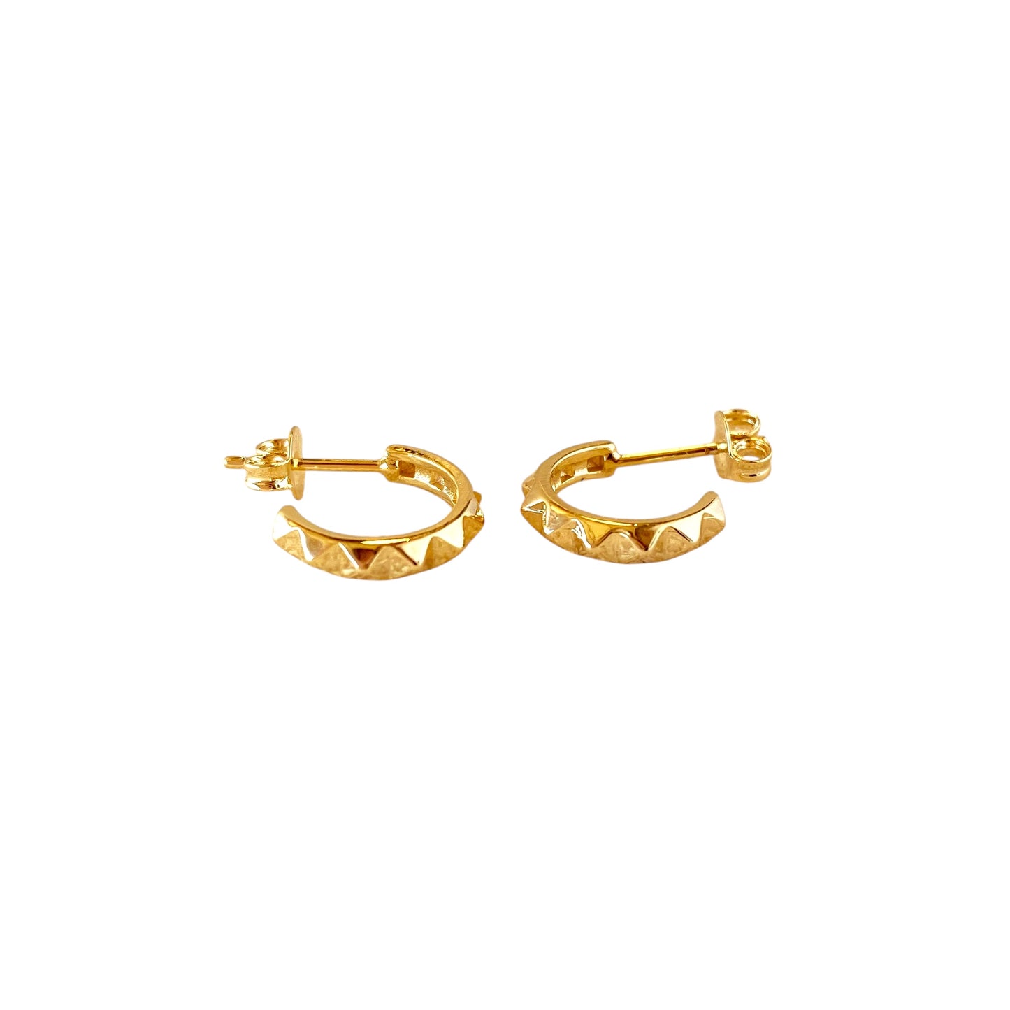 13mm Spiked Open Hoop 18k Gold Filled Earrings