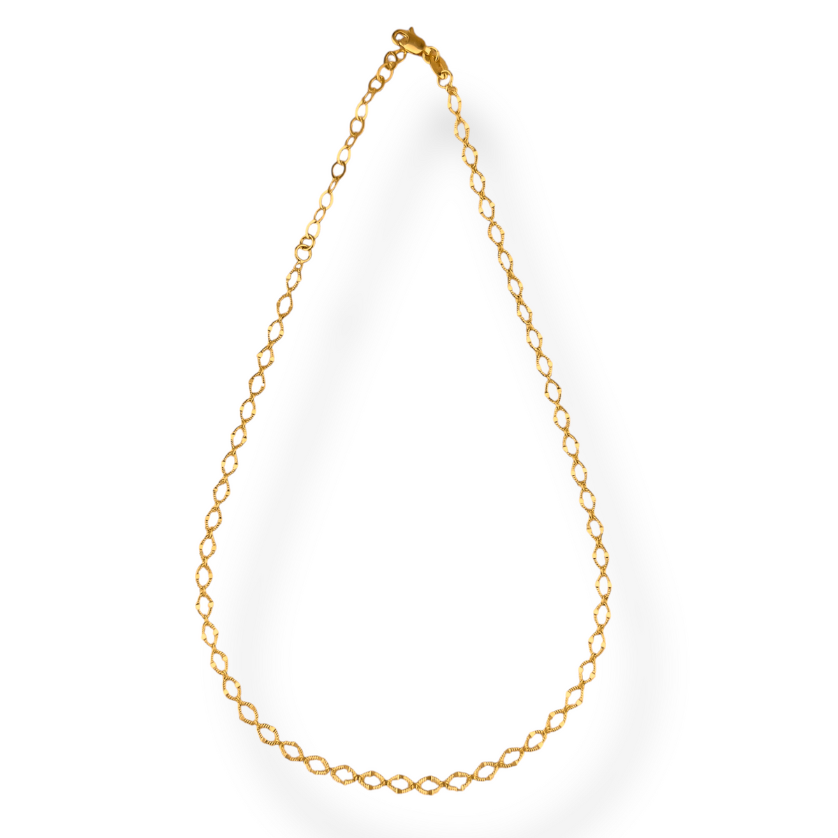Diamond Cut Marquise Link Chain Necklace in 18K gold-filled
