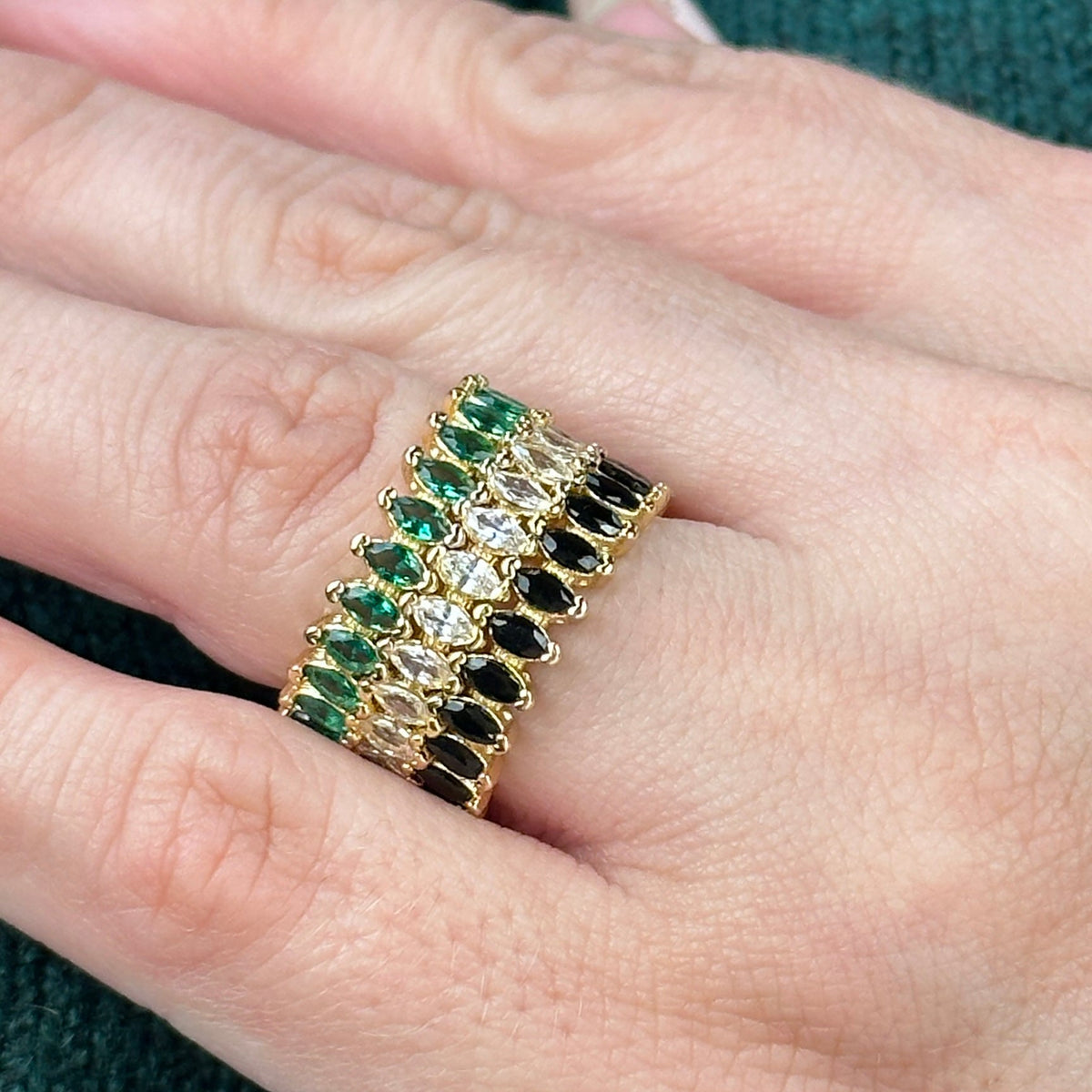 Marquise CZ Eternity Band Ring in 18K gold-filled, view 11