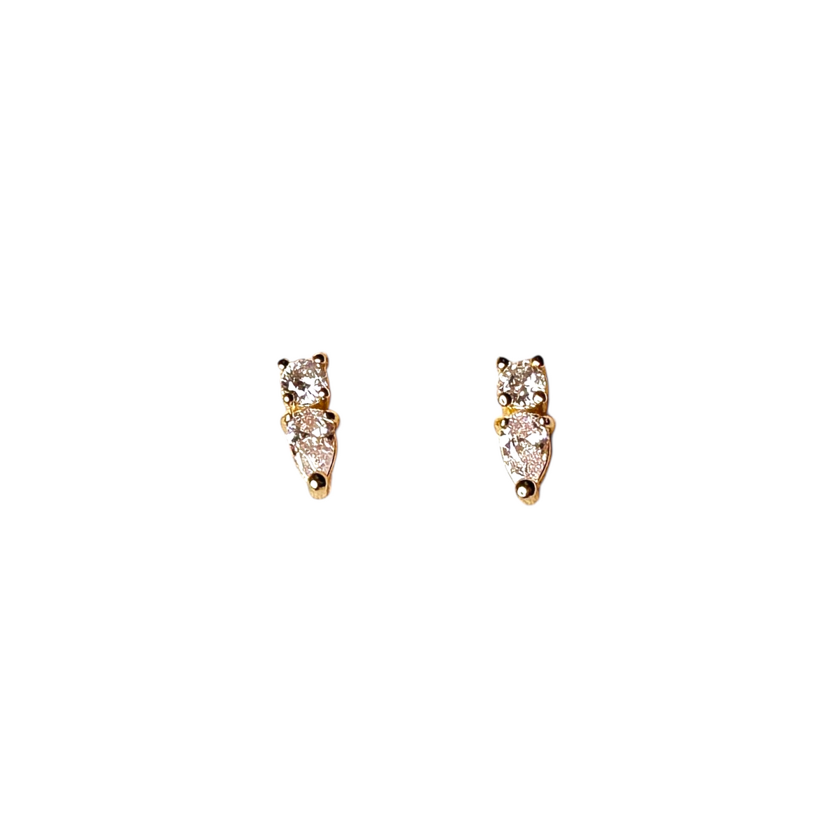 Mini CZ Drop 10mm Stud Earrings in 18K gold-filled